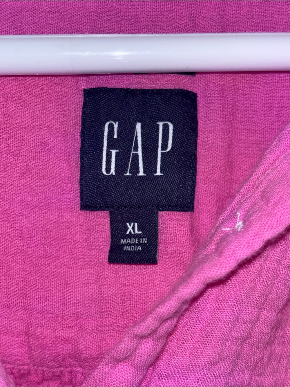 Gap 100% Cotton Gauze Cap Sleeve Button Down Top Pink Summer Top - XL - Picture 6 of 8